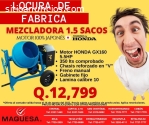 Aproveche oferta Mezcladoras de 1.5 saco