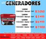 GENERADOR ELECTRICO JF DE 1500W A 7000W