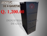 Archivo Metalico de 4 gavetas Q.1,200.00