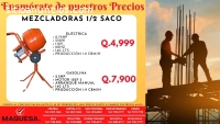 Mezcladoras 0.5 sacos al mejor precio