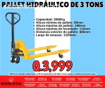 **PALLET HIDRAULICO DE 3 TONELADAS**