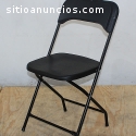 Silla Plegable de Plastico Negro para Fi