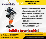 Apisonadora para compactación mikasa mt