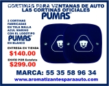 CORTINAS PARA AUTO PERSONALIZADAS PUMAS