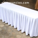 Manteles tipo Bambalinas para eventos de