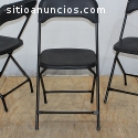 Silla Plegable de Plastico Negro para Fi