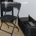 Silla Plegable de Plastico Negro para Fi