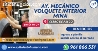 AYUDANTE MECÁNICO VOLQUETE INTERIOR MINA