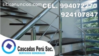 acero inoxidable para escaleras, baranda