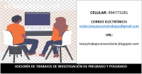 ASESORÍA TESIS-TRABAJOS DE INVESTIGACIÓN