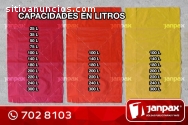 BOLSAS CON CAPACIDAD EN LITROS DE JANPAX