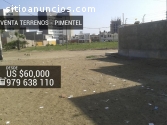 Venta de lotes en Pimentel, 300 mts de l